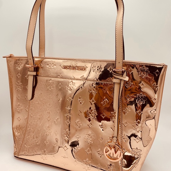 michael kors gold metallic tote